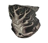 Mystical Tree with Two Wolves And Owl Black Uomo Donna Sciarpa A Mezza Faccia Elastico Passamontagna Sportiva Sciarpa A Tubo per Uomo Pesca Yoga