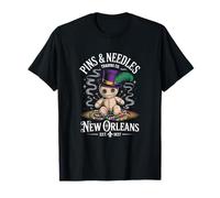 Mystical Voodoo Doll New Orleans Pins And Needles Art Maglietta