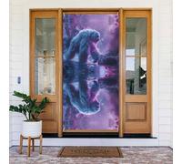 Mystical White Gorilla Jungle Door Covers Decorative - Decorazioni per porte per interni ed esterni, primavera/estate/autunno/inverno, decorazioni natalizie di Halloween