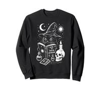 Mystical Witch Cat Tarocchi Stregoneria Wicca Gothic Felpa