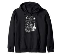 Mystical Witch Cat Tarocchi Stregoneria Wicca Gothic Felpa con Cappuccio