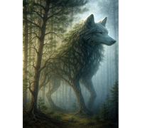 Mystical Wolf Sketchbook - Hardcover (8.25 × 11 in Dotted Pages for Artists): A creative companion from BROH Line Studio’s Elementals Art Edition