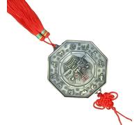 Mystics Foo Spade che mordono il cane Bagua Specchiato Ornamento Da Appendere Con Nodi Cinesi Nappe Pendente Per Ricchezza Protettiva Culturale Decorazione Della Casa