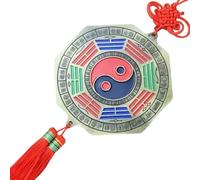 Mystics Foo Spade che mordono il cane Bagua Specchiato Ornamento Da Appendere Con Nodi Cinesi Nappe Pendente Per Ricchezza Protettiva Culturale Decorazione Della Casa