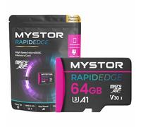 Mystor Scheda di memoria Micro SD per Samsung A16, A24, A34, A15, A25, A35, A55, A14, A26, A36, A56, A04, A05, A06, Micro SD per telefoni Samsung, UHS-1 U3 V30 (64 GB MicroSD RapdiEdge)