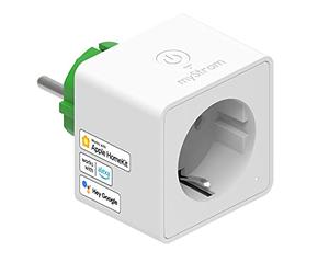 myStrom WiFi Switch, accensione e spegnimento, misurazione del consumo energetico. Misurazione della produzione di energia di mini-impianti fotovoltaici. Automatizzazione. Works with Apple HomeKit.