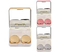 MYSUNBAR 3 colori mini lente a contatto, prodotti per la cura delle lenti a contatto e accessori, custodia per la cura degli occhi, contenitore per obiettivi, multicolore, Organizer per borse
