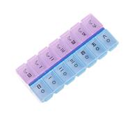 MYSUNBAR Portapillole per agenda settimanale, 7 giorni x 2, simbolo solare per mattina, luna e stella per la sera, inglese, 2 colori trasparenti, multicolore, Organizer per borse
