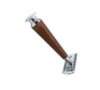 MYSUNBAR Rasoio di sicurezza compatibile con lama classica - manico in venatura del legno - rasoio classico - pettine chiuso