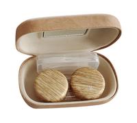MYSUNBAR Scatola per lenti a contatto con venature del legno, bella scatola portaoggetti per allievi, portatile, multicolore, organizer tascabile, multicolore, Organizer tascabile