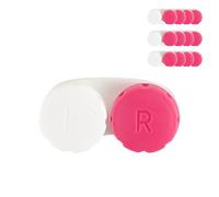 MYSUNBAR Set di custodie per lenti a contatto, confezione da 12, scatola per lenti a contatto, fornitura annuale, ideale per viaggi, igiene, rosa, multicolore, organizer tascabile, multicolore,
