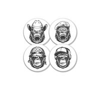 MySweetStitch FreeStyle Libre 1 & 2 sensore, set di 4 adesivi Monkey Edition con foro di ventilazione, Made in Germany