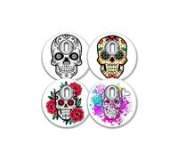 MySweetStitch | L’adesivo per sensore Freestyle Libre 3 | Set di 4 Flower Skull | con fordo di ventilazione | Made in Germany