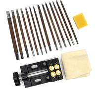 MytaYt 18pcs Manganese Steel Chisel Stone Carving Knife Set, Artist Hand Tools for Engraving Stone Lettering with Storage Bag