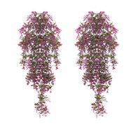 MytaYt 2 Pcs Pianta Finta da Interno ed Esterni Edera Finta Piante Artificiali da Interno Pianta Artificiale Sospesa Piante Finte Cadenti per Corridoi, Decorazioni Murali - 70cm (Viola)