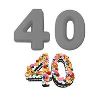 MytaYt 2 pezzi spessi 40 grandi stampi per torte in silicone, 10 pollici, in silicone, con numeri da 25 cm, per compleanno, matrimonio, anniversario