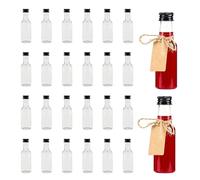 MytaYt 24 Pezzi Mini Bottiglie 50ml Bottigliette per Liquori con 3 Mini Imbuti Bottiglie Alcolici con 24 Etichette e Corde Mini Bottiglie di Liquore per Matrimoni e Feste
