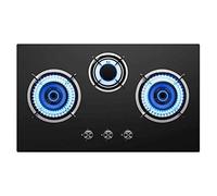 MytaYtGas hob built-in 3-flame gas stove (4.5 kW + 4.5 kW + 1.4 kW) with thermocouple protection, gas hob made of tempered glass, liquefied gas