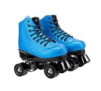 MytaYtRollschuhe Zweireihige PU Leder High-Top Allrad Rollschuhe für Erwachsene Frauen Männer