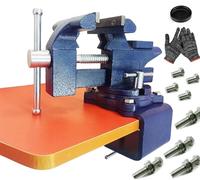 MYTEC 2-In-1 Bench Vise Heavy Duty for Workbench, 6.0" blue, Upgraded Multi-Purpose Table Vice, Universal Rotate 270°Work Clamp-On Vise