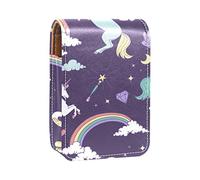 Myth Unicorns Rainbow Cloud Magic Lip Gloss Holder Lipstick Case Portable Makeup Bag Travel Lipstick Organizer Case con Specchio Mini Rossetto Storage Box per le donne, Multicolore, 9.5x2x7