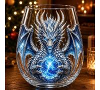 Mythic Dragon Glass Art Cup Dragon, Dragon Design Drinkware Vetro per Casa | Calice Fantasy in Cristallo: Orb decorativo per Whisky, stile fantastico, perfetto per esposizione al bar