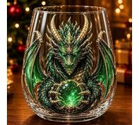 Mythic Dragon Glass Art Cup Dragon, Dragon Design Drinkware Vetro per Casa | Calice Fantasy in Cristallo: Orb decorativo per Whisky, stile fantastico, perfetto per esposizione al bar