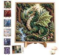 Mythic Dragon Realms 3D Fabric Poke Art Kit, esplora mondi fantasy unici | Semplice e facile da avviare, splendida arte del drago 3D, un semplice lavoretto con l'ago perfetto for(Dragon-2)