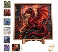 Mythic Dragon Realms 3D Fabric Poke Art Kit, esplora mondi fantasy unici | Semplice e facile da avviare, splendida arte del drago 3D, un semplice lavoretto con l'ago perfetto for(Dragon-1)