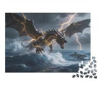 Mythical Beast Puzzle 1000 Pezzi Carta Spessa Dettagliato Per Adultidifficil Non Tossico Dragon Per Famiglie Idea Regalo 70x50cm/1000pcs