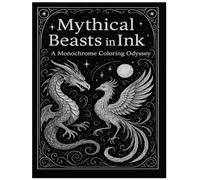 Mythical Beasts in Ink: A Monochrome Coloring Odyssey: A Creative Coloring Experience Featuring Legendary Creatures in Stunning Monochrome Art