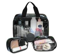 Mythical - Beauty case da viaggio con unicorno bianco, per donne e uomini, 3 pezzi, grande, per doccia, articoli da toeletta, cosmetici, articoli da toeletta, Colore, L, Astuccio per trucchi