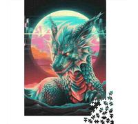 Mythical Dragon Puzzle Vibrant Luna 1000 Pezzi Carta Riciclata Per Adulti E Oltre I 12 Anni Puzzle Divertente Regalo E Attività Per La Casa 38x26cm/1000pcs