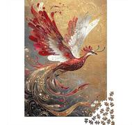 Mythical Phoenix Bird Materiale Cartone Riciclato Fenice Rossa Puzzle Adulti Gioco Educativo Decompressione Decorazione Murale Regali Puzzle Anniversario 52x38cm 1000 Pezzi