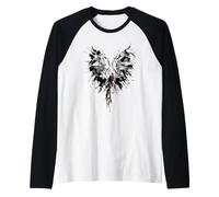 Mythical Phoenix Bird Rise from Ashes Watercolor Graphic Maglia con Maniche Raglan