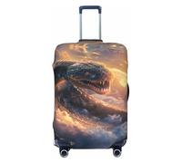 Mythical Serpent Mountain Sunrise - Copribagagli da viaggio, elastico, per valigie, 45-81 cm, Nero , M
