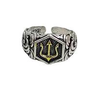 Mythical Tridents Designs - Anelli regolabili con gambo aperto, da uomo, stile retrò, ispirato all'oceanica, idea regalo, One Size, come descritto, come descritto