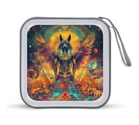 Mythology Egyptian Mythology God of Horus CD Case Holder Portable 40 Capacity DVD Wallet Storage Organizer per Auto Viaggi