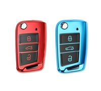 Mythosurge 2 pezzi Cover Guscio Chiave Compatibile Con Volkswagen Golf 7 Polo Tiguan Skoda Compatibile Con Seat 3 tasti - Custodia Chiavi Auto Copri Telecomando - Copertina Chiave