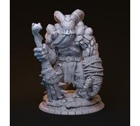 Mythreal Games Miniatura Demone Elementale della Terra Resina Grigio 75mm