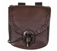 Mythrojan Marsupio da Cintura in Pelle Vichinga - Accessori per Costumi Medievali Rinascimentali LARP - Portamonete Cosplay Antico Vintage - Marrone