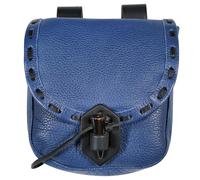 Mythrojan Marsupio da cintura in pelle vichinga medievale Accessori per costumi rinascimentali LARP Marsupio Portamonete cosplay Portamonete antico vintage - Blu