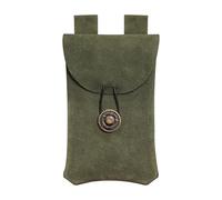 Mythrojan Marsupio per gioielli in pelle scamosciata medievale rinascimentale LARP Costume Marsupio per rievocazione storica, cosplay, oggetti scenici -Verde scuro