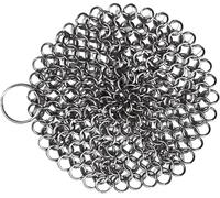 Mythrojan Pulitore per ghisa, 11,9 cm, in acciaio inox, rotondo, per padella in ghisa, wok, pentola, padella, forni olandesi pre-stagionati, waffle e padelle in ghisa