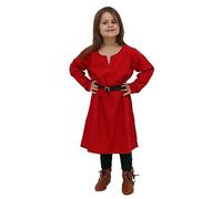 Mythrojan "Raider" Tela Tunica 100% Cotone Medievale Viking Knight SCA LARP - Rosso - Taglia : 145