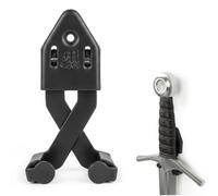 Mythrojan Supporto da parete per spada singola in metallo, supporto verticale da parete, regolabile, multifunzione, supporto decorativo da parete per ascia, coltelli, nero, grande