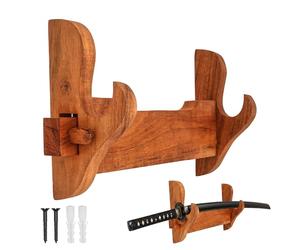 Mythrojan Supporto per spada in legno massello Supporto per spada medievale Supporto a parete Espositore per spada samurai Supporto per spada Katana Espositore da parete per spada gladiatore