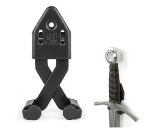 Mythrojan Sword Wall Mount Vertical Hanger Axe Wall Mount Universal Sword Holder With Metal for Sword display | Black | 3Inches