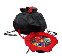 Mythrojan Ultimate Borsa per dadi multi-sezione con coulisse Larp medievale in velluto, cosplay e giochi da tavolo Conservazione versatile dei dadi - Nero e rosso