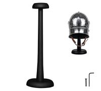 Mythrojan Wooden Helmet Stand Solid and Sturdy Wooden Display Stand for Medieval Roman Viking Helmet - Black - Small